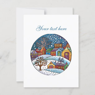 Cute Winter-scen, anpassade Vykort