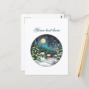 Cute Winter-scen, anpassade Vykort