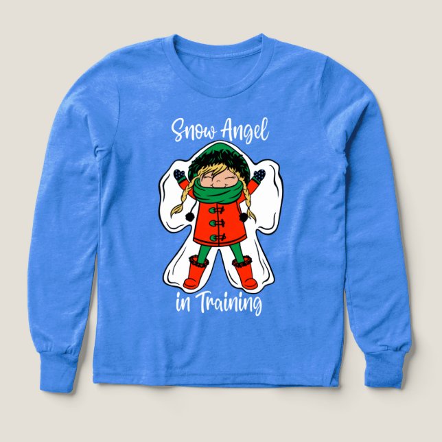 Cute Winter Snö Angel T Shirt (Design framsida)