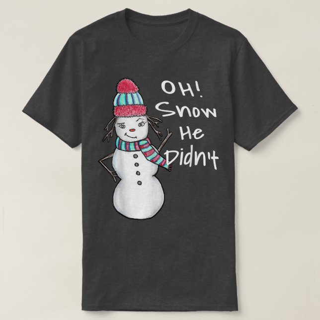 Cute Winter Snö Woman T Shirt (Design framsida)
