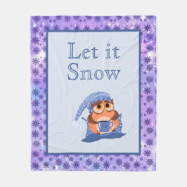 Cute Winter Snöflingor Blue Baby Uggla Cap Fleecefilt