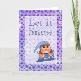 Cute Winter Snöflingor Blue Baby Uggla Cap Helgkort