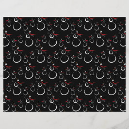 Cute Winter Snögubbe Mönster Black