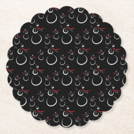 Cute Winter Snögubbe Mönster Black Underlägg Papper