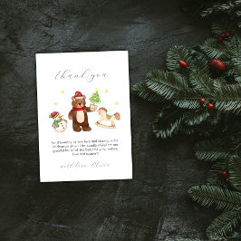 Cute Winter Teddy Bear Snowman Toys Baby Shower Tack Kort