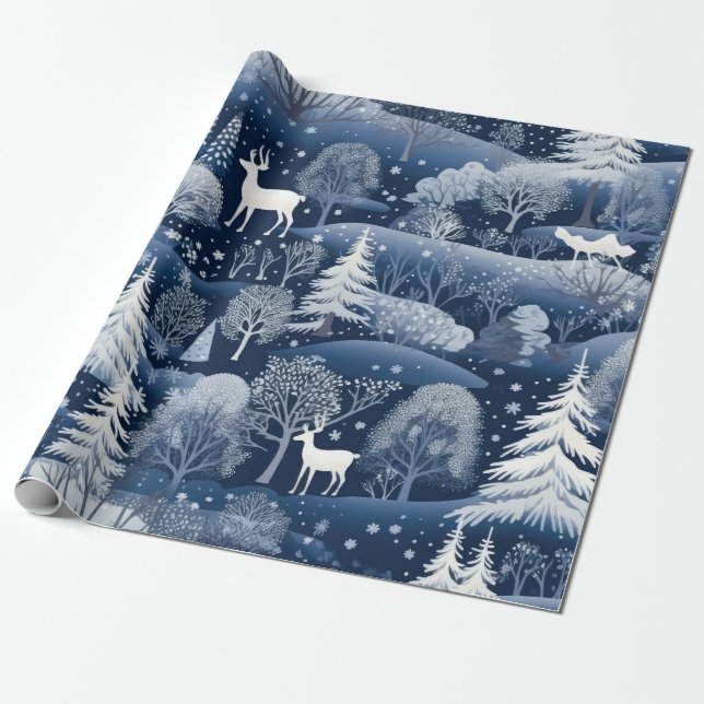 Cute Winter Wonderland Presentpapper (Utrullad)