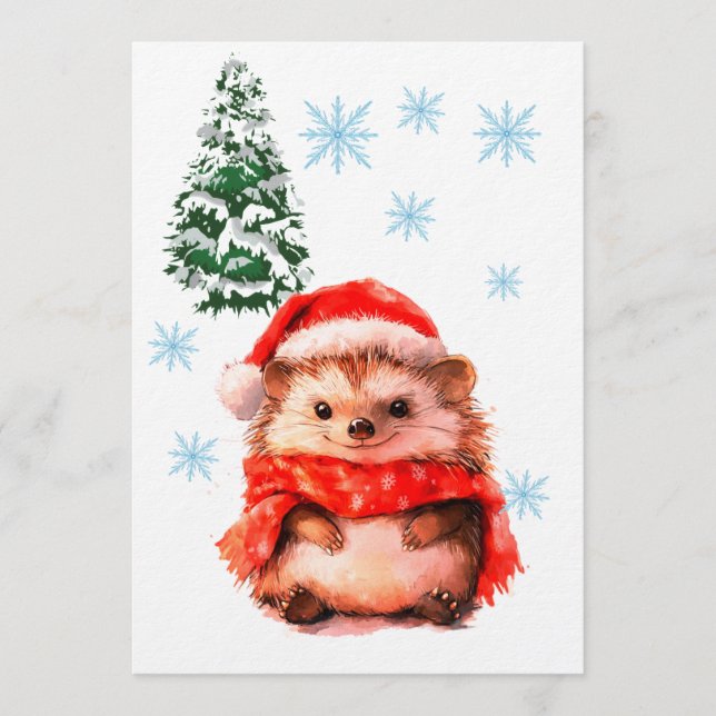 Cute Winter Woodland Animal Birthday Invitation -  Inbjudningar (Framsida)