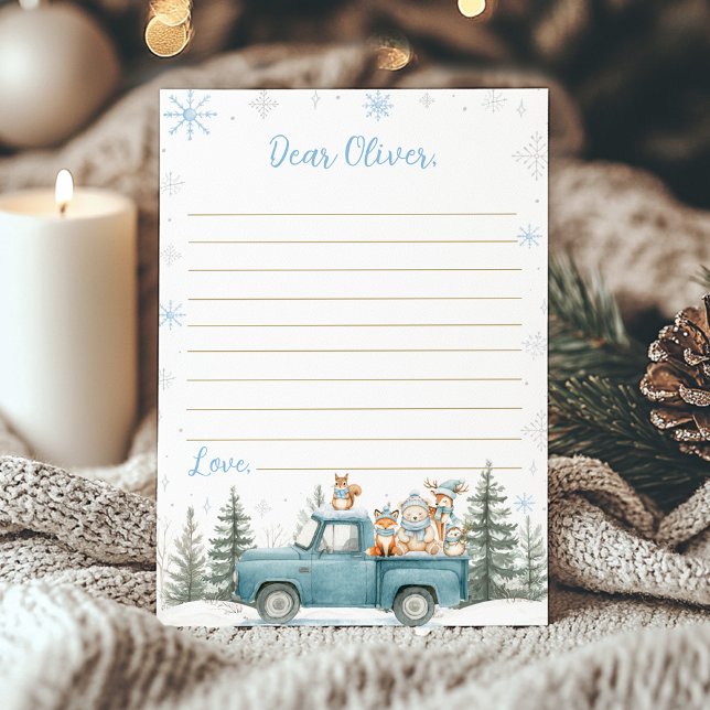 Cute Winter Woodland Birthday Time Capsule Card Tack Kort (Skapare uppladdad)
