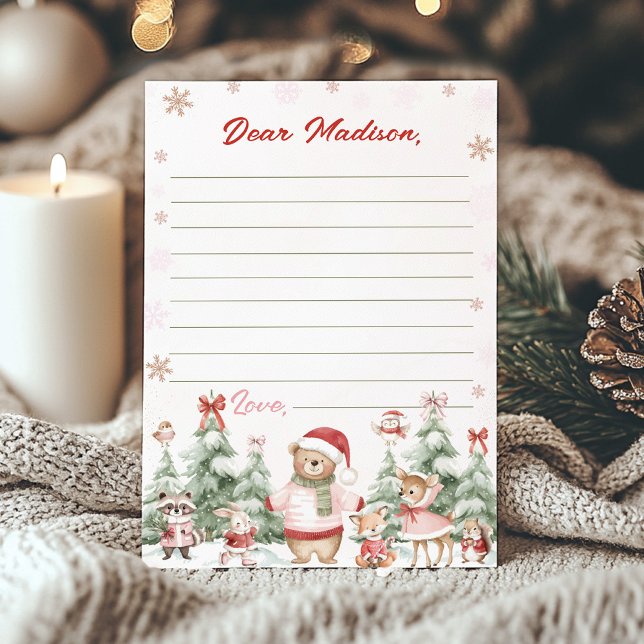 Cute Winter Woodland Birthday Time Capsule Card Tack Kort (Skapare uppladdad)