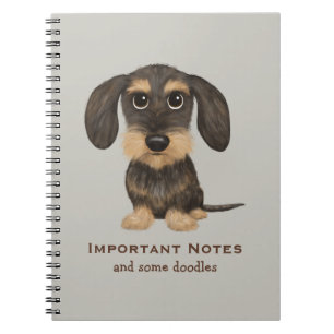 Cute Wirehsted Dachshund Tecknad hund Anteckningsbok