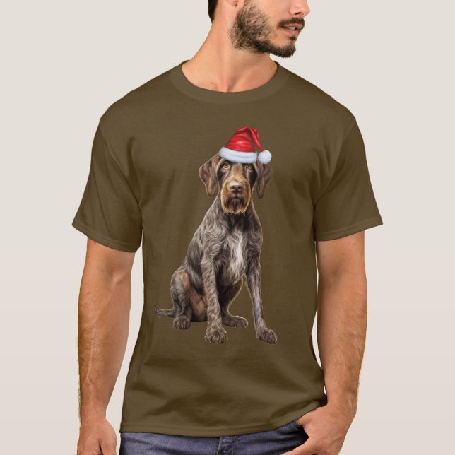 Cute Wirehved Pointer Hund älskare Funny Jul T Shirt (Framsida)