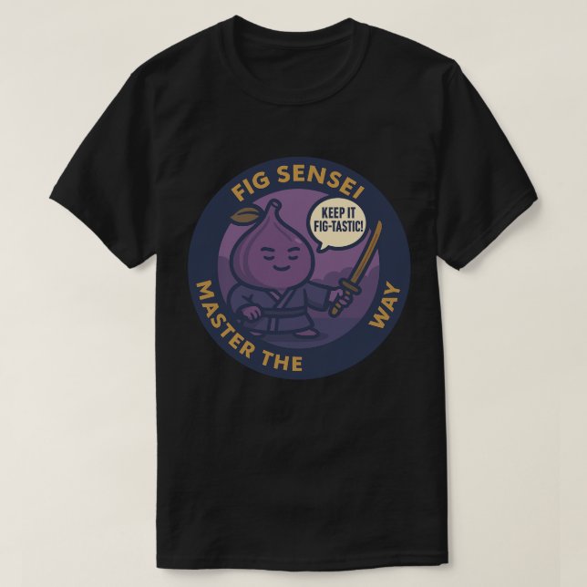 Cute Wisdom Fig Japanese Sensei T Shirt (Design framsida)
