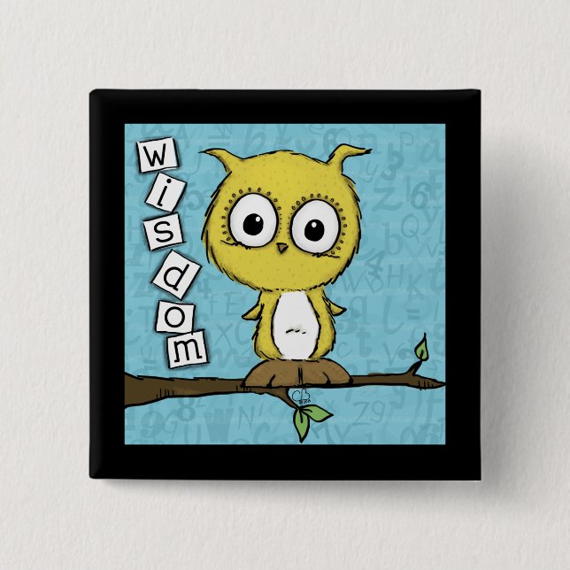 Cute Wisdom Uggla Knapp (Framsida)