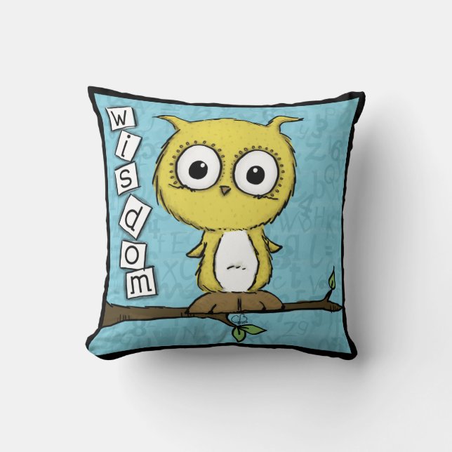 Cute Wisdom Uggla Kudde (Framsida)
