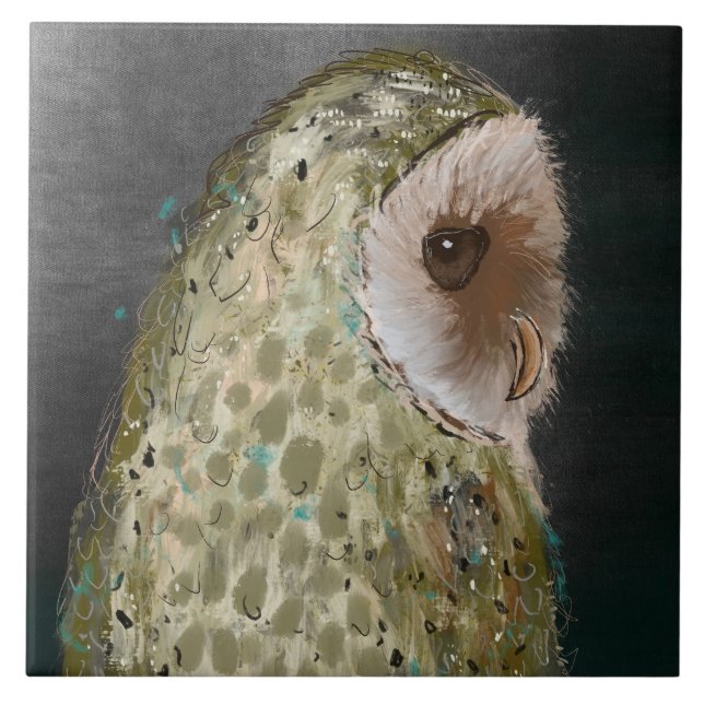 Cute Wise Uggla Ceramic Kitchen Tile Kakelplatta (Framsidan)