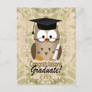 Cute Wise Uggla Student Vykort