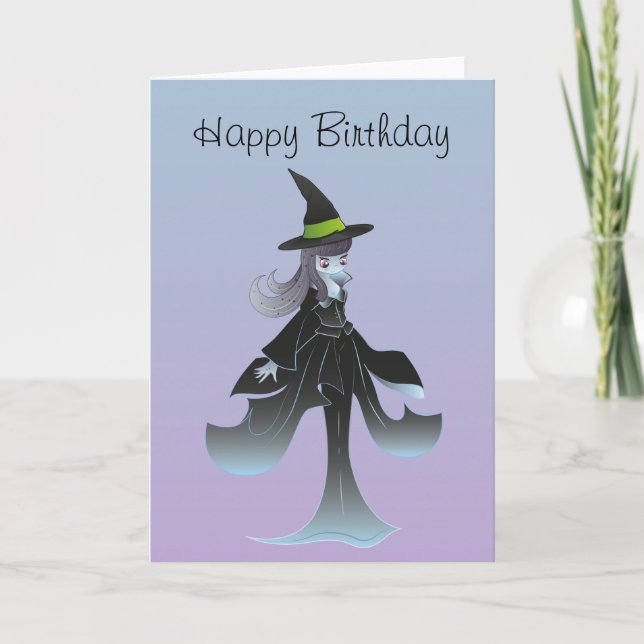 Cute Witch Birthday Kort (Framsida)