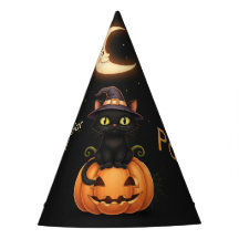 Cute Witch Cat and Pumpkin Birthday