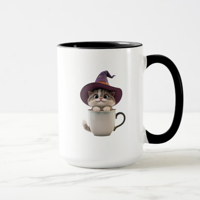 Cute Witch Cat Halloween Coffee Mug Mugg (Höger)