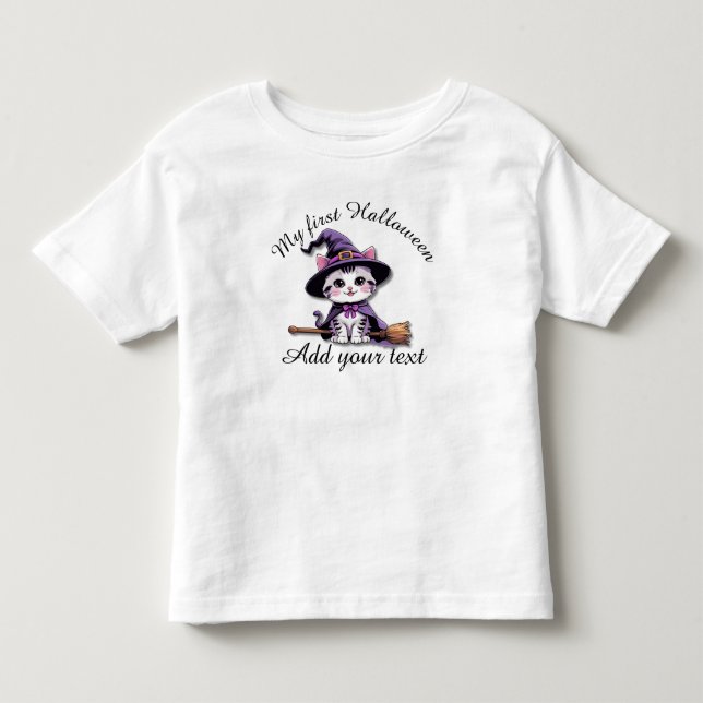Cute Witch Cat – Kawaii Halloween Toddler Shirt T Shirt (Framsida)