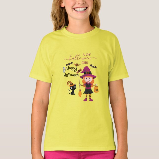 Cute Witch Costume Halloween fest För barn T Shirt (Framsida)