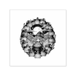 Cute Witch Creating Magical Moments With Toads Självfärgande Stämpel