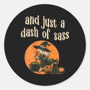 Cute Witch Funny Halloween Women Girls Tonåring Ki Runt Klistermärke