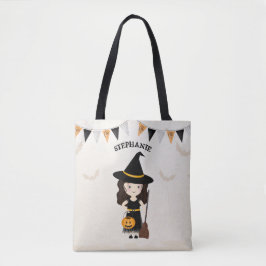 Cute Witch Halloween fest Tygkasse