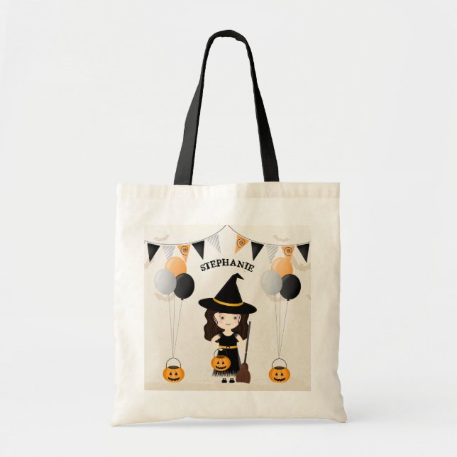 Cute Witch Halloween fest Tygkasse (Framsidan)