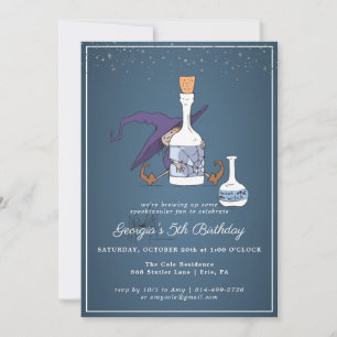 Cute Witch   Halloween Födelsedagsfest inbjudan