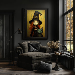 Cute Witch Halloween Poster