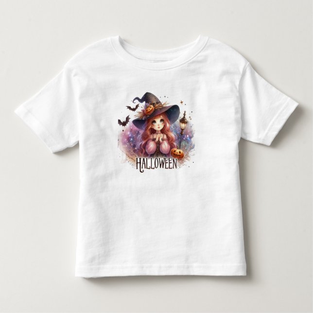 Cute Witch Halloween T Shirt (Framsida)