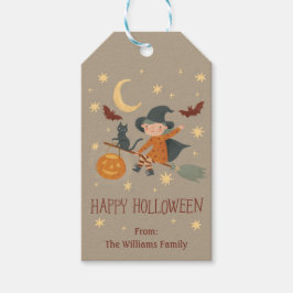 Cute Witch Happy halloween Gift Märkre Presentetikett