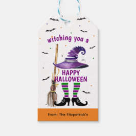 Cute Witch Happy halloween Kids Party Bag Gift Mär Presentetikett