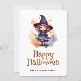 Cute Witch Happy halloween-kort Julkort