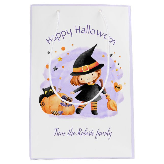 Cute Witch Happy halloween Personlig Gift Bag (Framsidan)