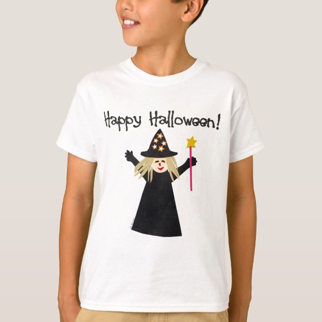 Cute Witch Happy halloween Tee Shirt (Framsida)