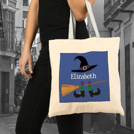 Cute Witch Hat Ben Tecknad Anpassningsbar Tygkasse
