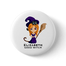 Cute Witch i Lila Hat Halloween