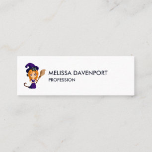 Cute Witch i Lila Hat Halloween Mini Visitkort