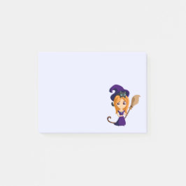 Cute Witch i Lila Hat Halloween Post-it Block