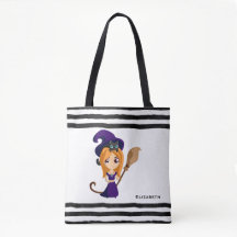 Cute Witch i Lila Hat Halloween