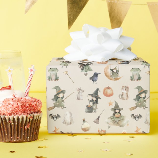 Cute Witch Kids Halloween Birthday Presentpapper (Födelsedagsfest)