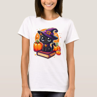 Cute Witch Kitten T Shirt