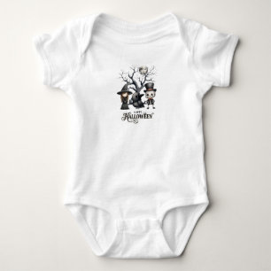 Cute Witch, Kråka och Skeleton med fullt T-Shirt