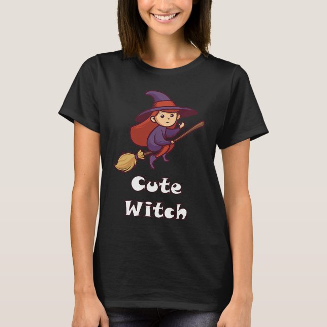 Cute Witch Matching Group Halloween Costume T Shirt (Framsida)