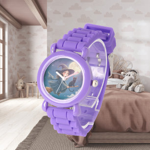 Cute Witch med Cat eWatch Watch Armbandsur
