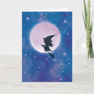 Cute Witch på Måne-kortet Kort