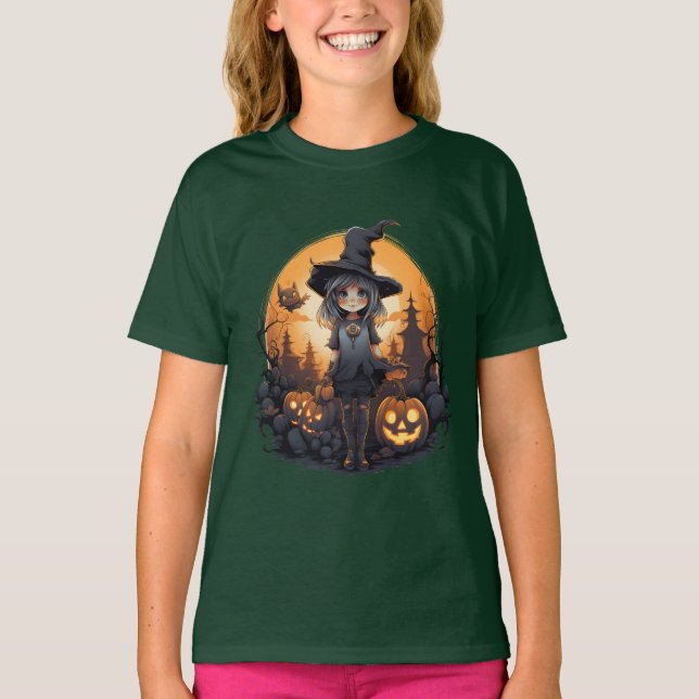 Cute Witch Princess Perfekten Halloween-gåva T Shirt (Framsida)