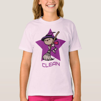cute witch riding broomstick t shirt